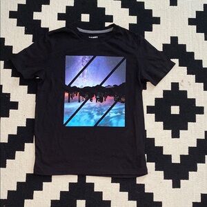 Old Navy Black Graphic T-Shirt with Galaxy Print